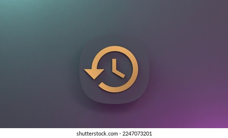 Time icon, Clock icon. 3d render illustration.