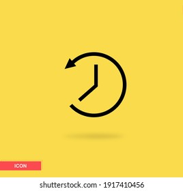 
Time Icon. Clock Icon Symbol Illustration On Yellow Background