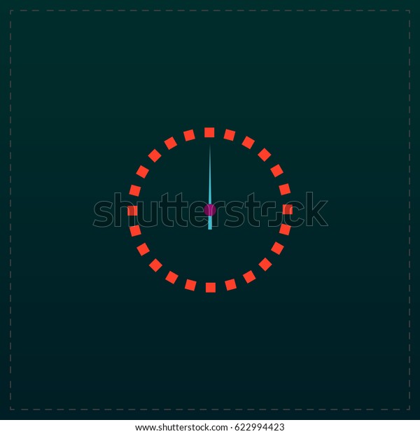 Time Icon Illustration. Color symbol button on\
black background.\
Symbol