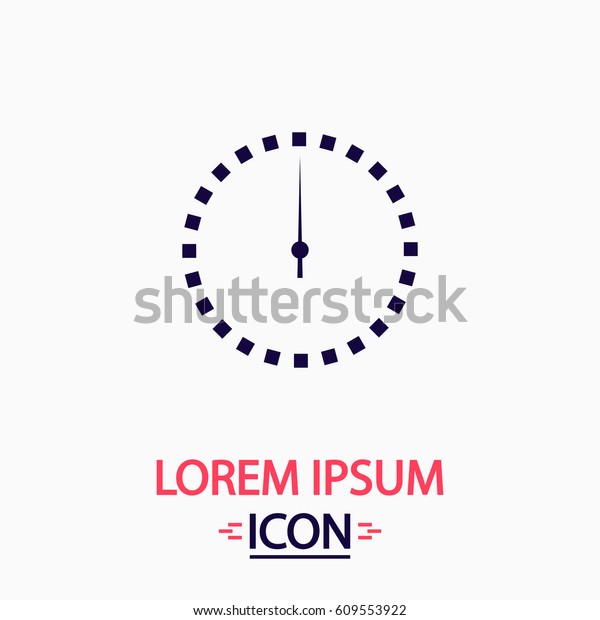 Time Icon Illustration. Flat simple button on\
white background.\
Symbol