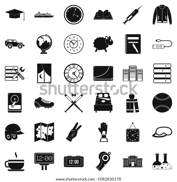Time icons set. Simple style of 36 time icons\
for web isolated on white\
background