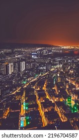 Time Lapse City View At Nighttime Orange Hue Illustration   