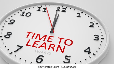 Time Learn Modern Bright Clock Style Stock Illustration 1255070008 ...