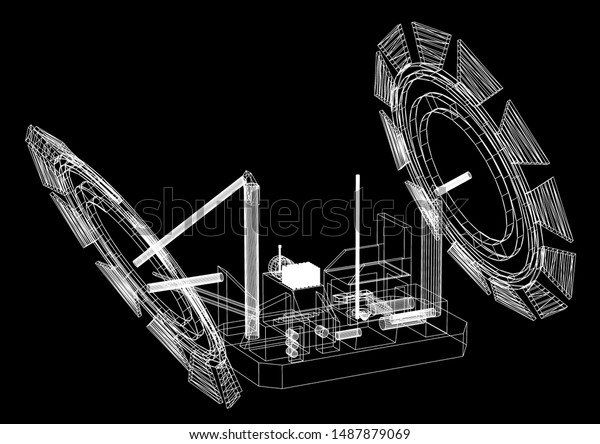 Time Machine Concept 3d Rendering のイラスト素材