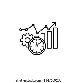 Time Management, Analysis, Analytic, Data, Efficiency, Information Icon. Element Of Time Management Icon. Thin Line Icon For Website Design And Development, App Development