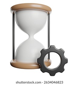 Time Management Clock 3D Rendering Icon Illustration