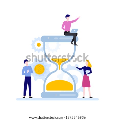 Time management concept. Idea of schedule and organization. Productive day and work optimization. Isolated flat  illustration