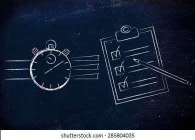 Time Management: Stopwatch And Completed Task List