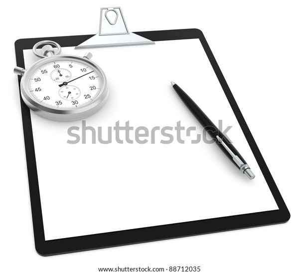 Time Motion Study Clipboard Stopwatch Pen のイラスト素材 7135
