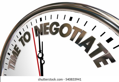 Time To Negotiate Reach Agreement Clock 3d Animation