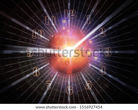Time Relativity. Faces of Time series. Composition of  clock dials and abstract elements for projects on science, education and modern technologies
