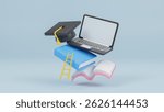 Time to school. Back to school concept, 3d design of school supplies in cartoon minimal style. Advertising of educational institutions. Education and pupils learning items. Creative idea. 3d rendering