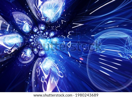 Time Space Fabric. Time spirals. 3D rendering