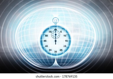 Time Stuck In Energy Capsule As Science Project Illustration