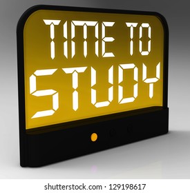 Time To Study Online Education Virtual Internet Lessons Means Web E-learning At College Or University Level Or Corporate Skills Coaching And Instruction