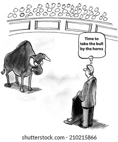 Take The Bull By The Horns Cartoon