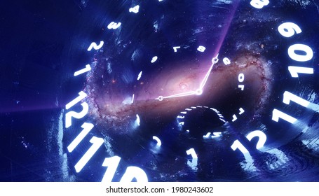 Time Travel In Space. Abstract 3d Illustration