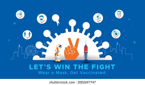 Time To Vaccinate. Lets Win The Fight Against Delta Plus Corona Covid-19 New Variant Pandemic Safety Guideline And Protect Yourself And Others Community People