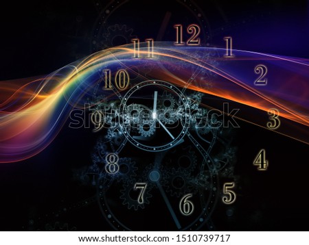 Time Watch. Faces of Time series. Backdrop of clock dials and abstract elements for use in projects on science, education and modern technologies