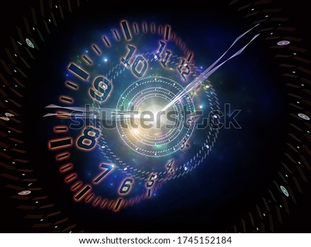 Time Watch. Faces of Time series. Backdrop of clock dials and abstract elements for use in projects on science, education and modern technologies
