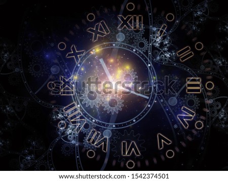 Time Watch. Faces of Time series. Background composition of  clock dials and abstract elements on the subject of science, education and modern technologies
