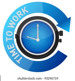 time to work concept illustration design over white