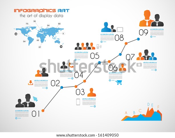 Zeitstrahl zur Anzeige Ihrer Daten in: Stockillustration 161409050 ...
