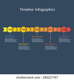 Timeline Infographic Template Text Horizontal Design Stock Illustration ...