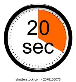 Timer at 20 seconds on white background 