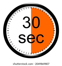 Timer At 30 Seconds On White Background 