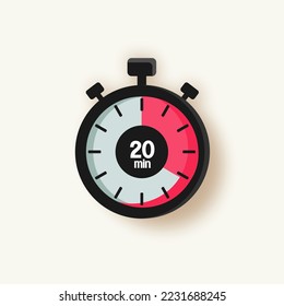 The timer clock is classic. Four timer time options 20 minutes. Dark gray and pink colors.