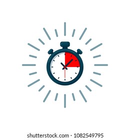 Timer Icon. Fast Time. Fast Delivery, Express And Urgent Shipping, Services, Stop Watch Speed Concept, Deadline, Delay. Chronometer Sign. Illustration