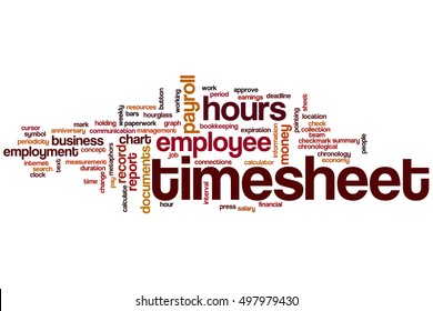 Timesheet Word Cloud Concept