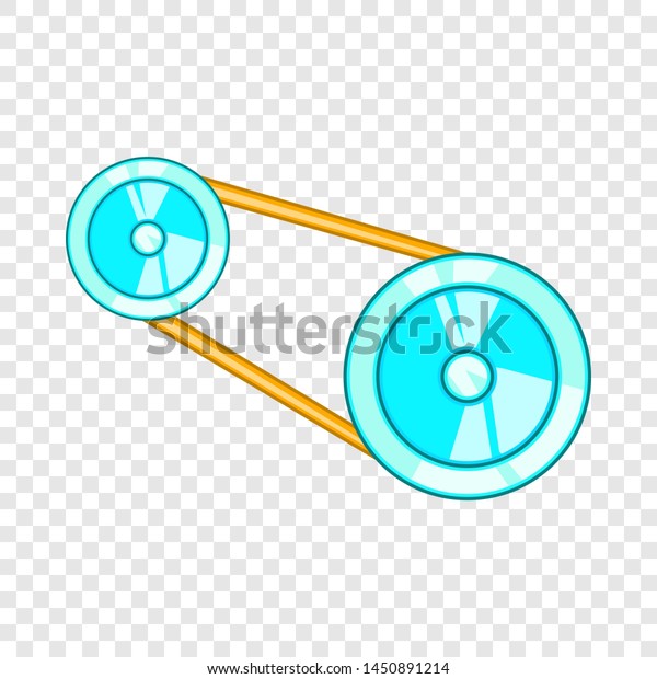 Timing belt icon in cartoon style on a background\
for any web\
design