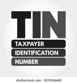 TIN - Taxpayer Identification Number Acronym, Concept Background