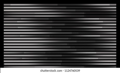 Tiny LED Lights On Black Stripes Shining Against A Black Background Making A Black And White Combination