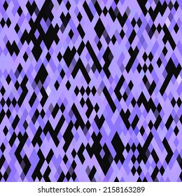 Tiny purple geometric mosaic pixel diamond seamless pattern. Modern square shape tile trend texture. Color of the year 2022 grid background. High quality jpg raster swatch.