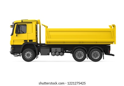 Tipper Dump Truck Isolated (side View). 3D Rendering