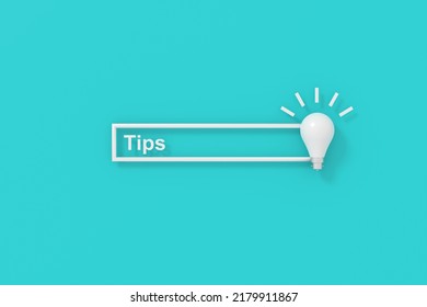 Tips banner design. 3D rendering.