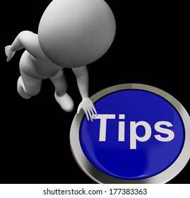 Tips Button Showing Hints Suggestions And Help