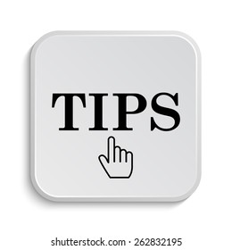Tips icon. Internet button on white  background. 