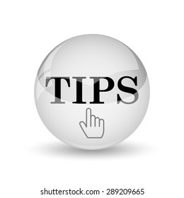 Tips icon. Internet button on white background 