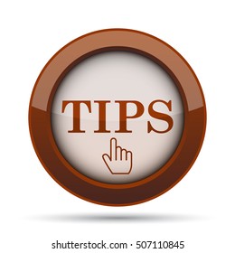 Tips icon. Internet button on white background. 