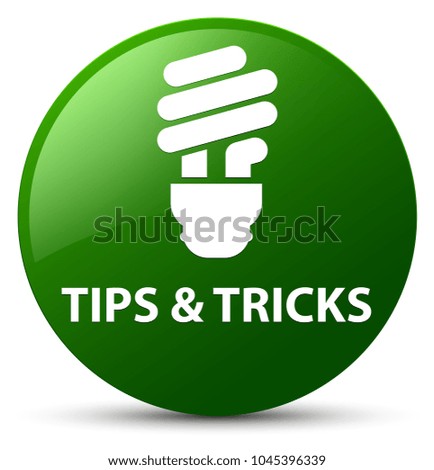 Tips and tricks (bulb icon) isolated on green round button abstract illustration