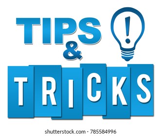 Tips and tricks concept image with text and related symbol.