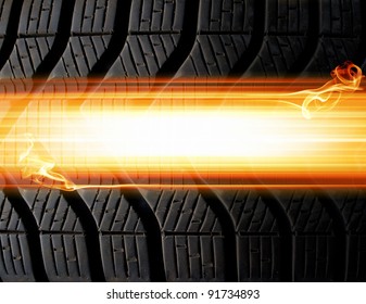 Tire And Flames Abstract Background