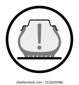 A Tire Pressure Monitoring System Icon In Black And White Isolated On White.