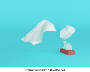 Tissue Leaf Or Paper And Water White Flying Render 3d Ep2