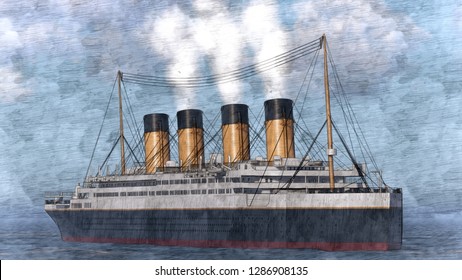 Titanic Computer generated 3D render