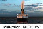 Titanic ship Computer generated 3D render